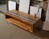 Salvaged Floor Beam Coffee Table W/Custom Stripes