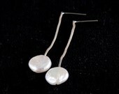 Coin Pearl Droplet Earrings