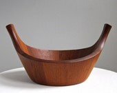 Dansk Teak Viking Bowl by Jens Quistgaard Danish Modern Wood Salad Bowl IHQ