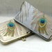 Embroidered Peacock Clutch- (IVORY Wedding Clutch)   Formal Clutch