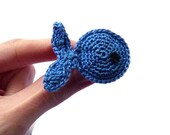 Fish Brooch Crochet Blue Animal Blue Whale