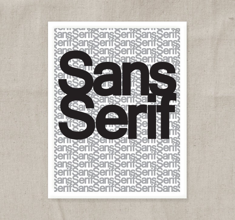 Typography Poster Print - Black & White Gray - Sans Serif - Digital Print - Wall Decor Wall Sign Wall Art, 11x14