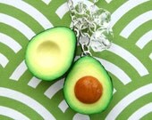 Avocado Necklace - Sliced Avocado with Crystals