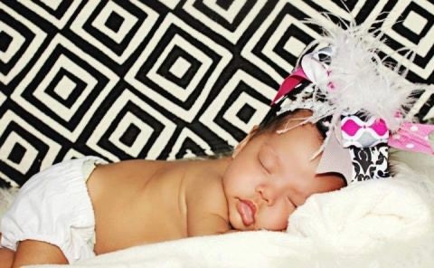 Over the Top Hairbow bow with headband for newborn toddler or big girl wear