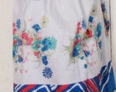 RESERVED FOR glorybeebody  - Floral print apron with reds and blues