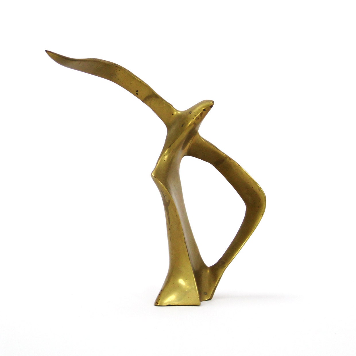 vintage mid-century brass seagull