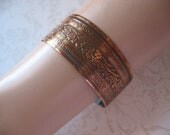 Sweet Etched Copper Cuff Bracelet