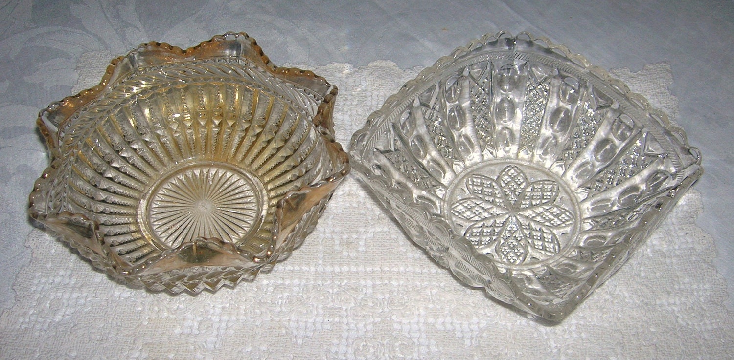 2 Vintage EAPG Bowls Circa 1920's-1930's