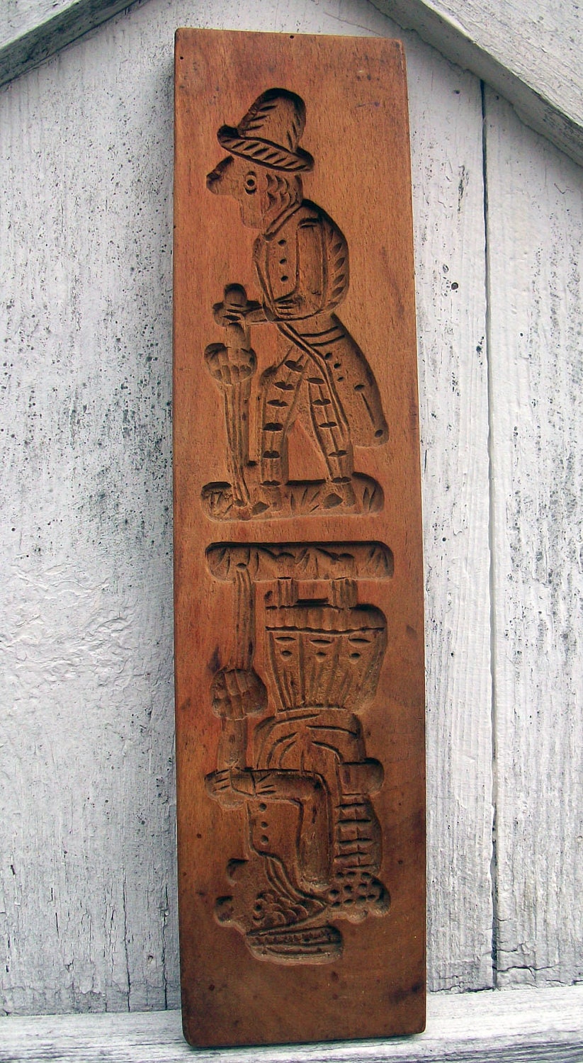 Antique German SPRINGERLE BOARD Cookie Mold Handcarved