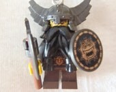 Custom LEGO Viking Dwarf with Axe and Shield Necklace
