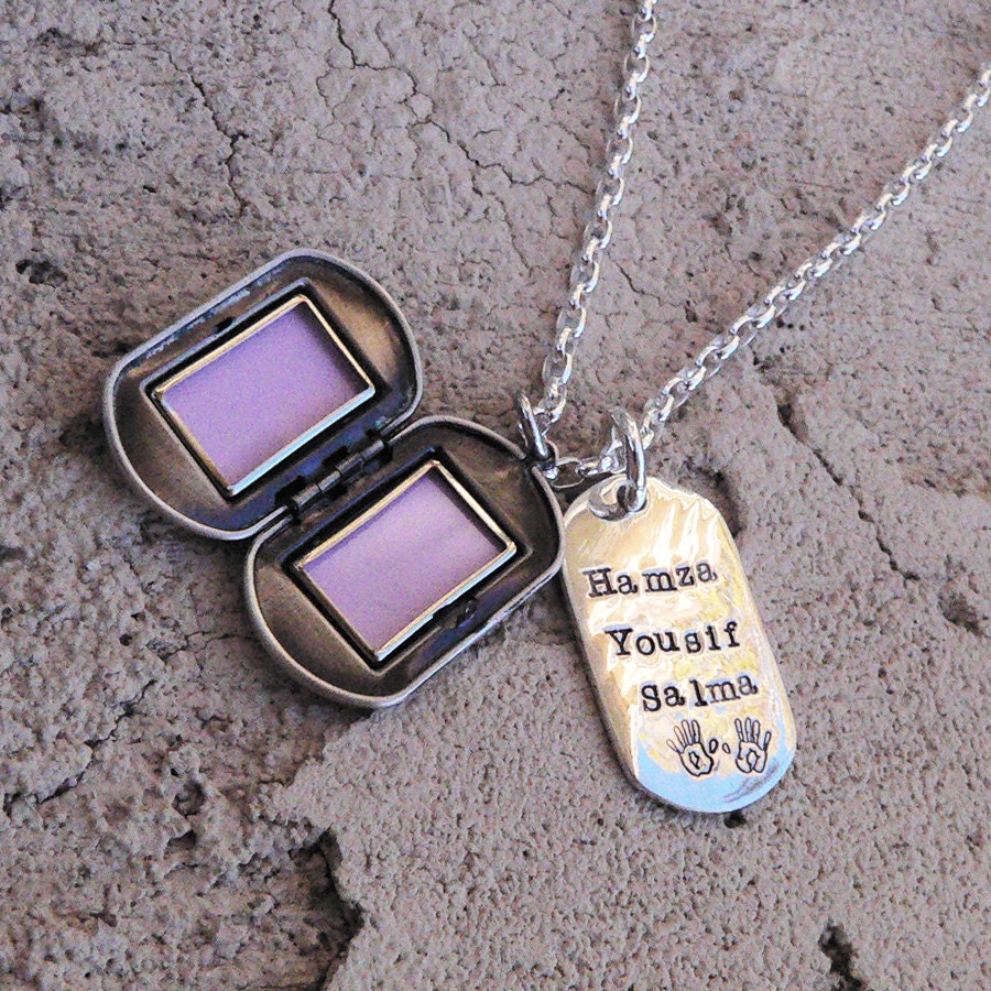 Custom Thick Sterling Men's Locket and Dog Tag Necklace