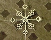 SILVER or BLACK Victorian Crystal- Steampunk Clock Hand Deluxe Holiday Ornament