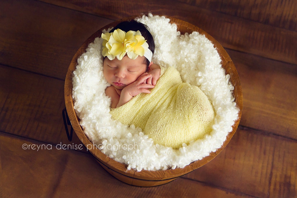 yellow baby headband, newborn headbands, small flower headband, infant headband,  photo prop
