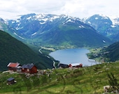 Breathtaking Landscape Photograph in Western Norway- A Charming Scene of the Mountains, Valley, Lake and cheeky sheep - SogndalStudios
