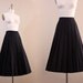 pendleton skirt // L //1970s vintage black wool skirt // pleated skirt // size large