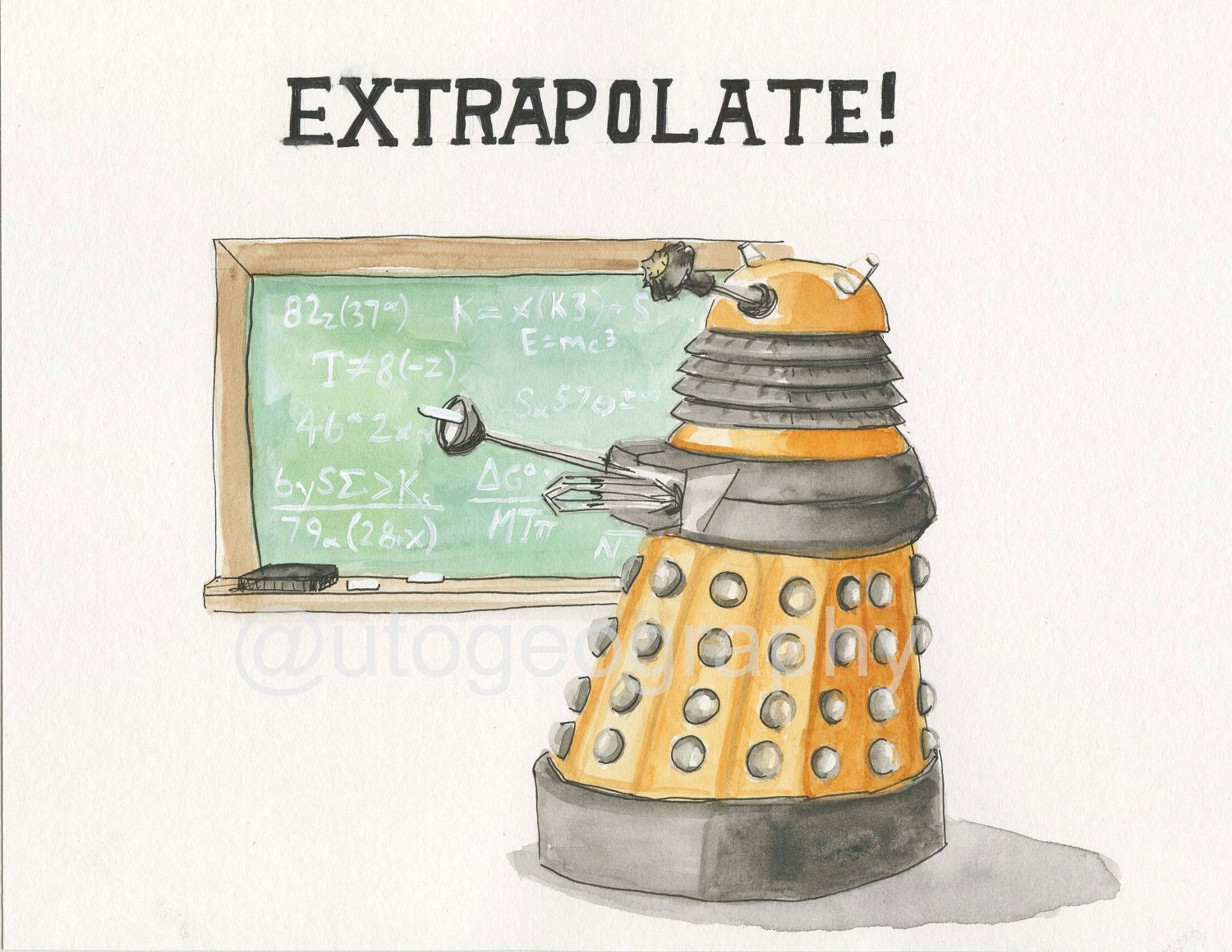 Dalek Math Time, EXTRAPOLATE original illustration