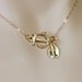 Gold Anchor Necklace, Personalized Jewelry. Initial Jewelry. Sideways Anchor. Marine, Strength, Love, Together