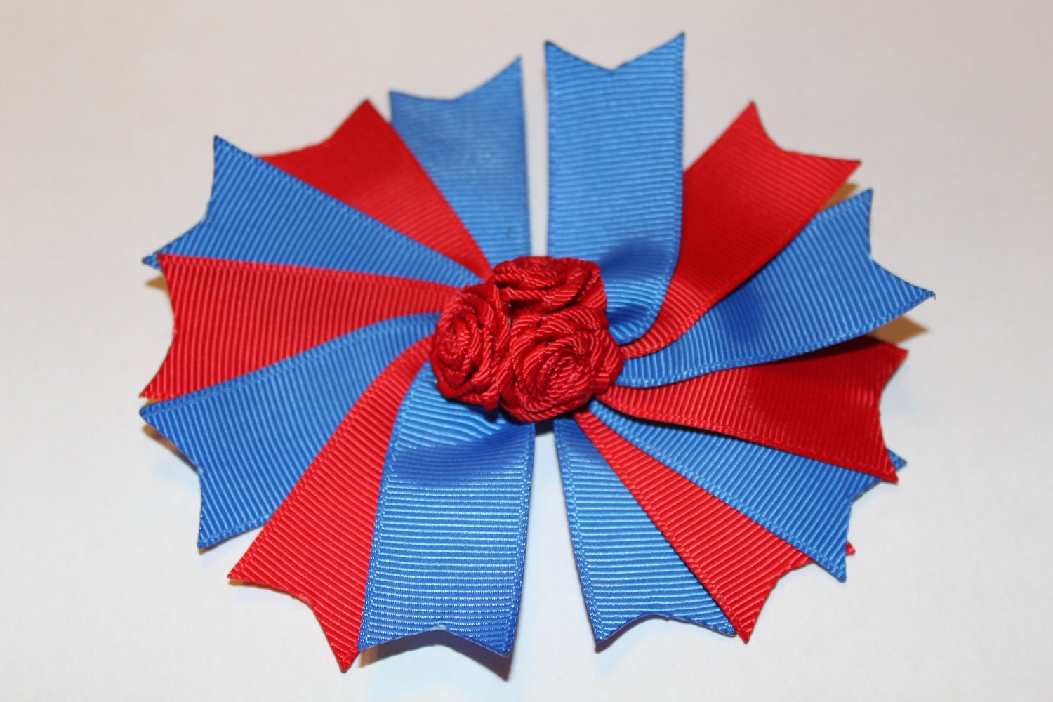 Red and Blue Spikey Hair Bow/non slip