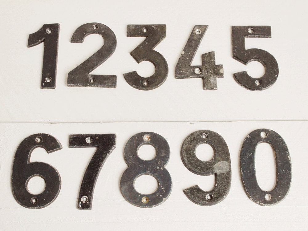 Vintage metal numbers, pick your number