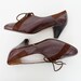 size 7 NOS Vintage lace up heeled Brown Leather Shoes