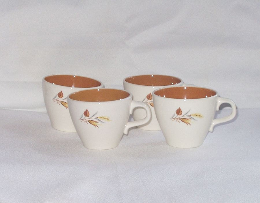 Vintage Coffee Cups Taylor Smith Taylor Autumn Harvest set of 4 60s
