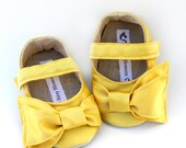 Toddler/Big Girl Shoes Soft Soled Shoes Wedding Shoes Flower Girl Shoes Satin Shoes Spring Shoes Summer Shoes Yellow Shoes- Primrose Beauty