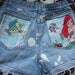 Vintage Little Mermaid Ariel Disney High Waisted Acid Wash Disneyland Birthday Partybirg Destroyed Denim Jean Shorts