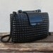 Vintage Black Quilted Lucite Handbag Tote Purse Handmade in Phillippines