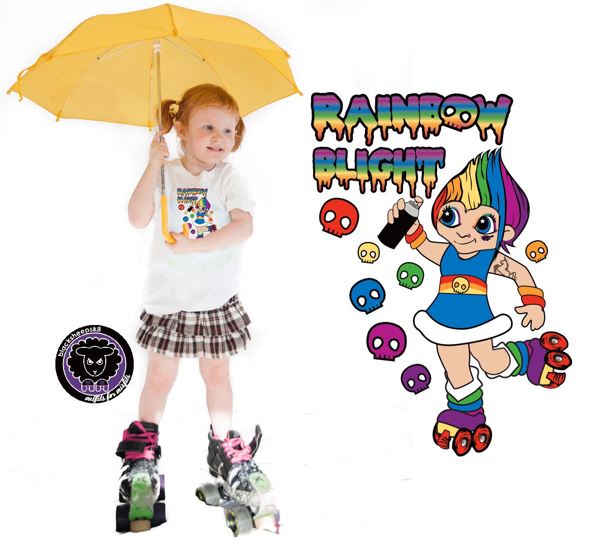 Custom Momma Kids Roller Derby Shirt with your logo on it by Lucy Dynamite of Black Sheep Sk8