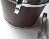 Mid century modern ice bucket faux bois