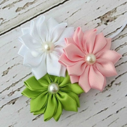 Baby Headband..White Headband..Pink Headband..Newborn Headband..Toddler Headband..Dainty Headband..Satin Headband