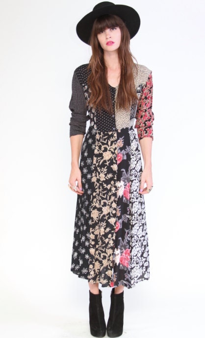 Floral grunge maxi dress