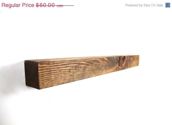 ON SALE Floating Rustic Shelf, Floating shelf made from repurposed wood.. Handmade by TangleandFold