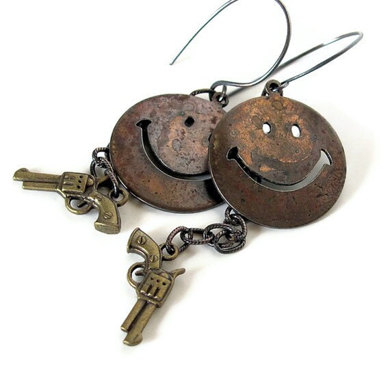 MONDAYS weird sad unusual earrings punk by OneEyeCatStudio