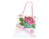 Shabby Pink Rose Pillow or Door Hanger