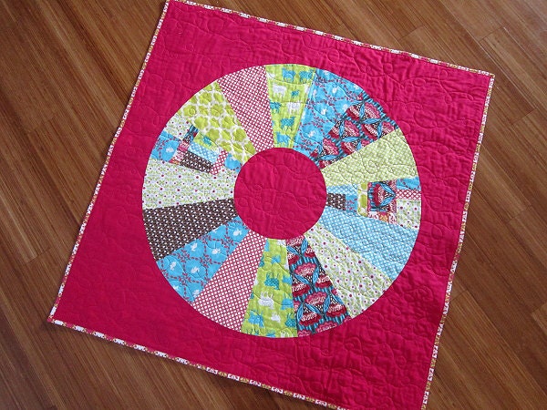 Bright Pink Modern Girl's Baby Quilt