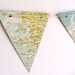 WORLD MAP Paper bunting - vintage atlas paper, travel party decoration, map decoration