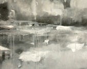 Abstract Large Poster Print in Grey Tones. 20 X 30"