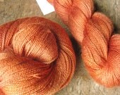 NEW Soft Golden Orange - 70 30 Silk Cashmere Hand Dyed Lace Yarn