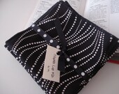 Napkins - Black and White Cotton Set of 8  - 10" x 10"  Cocktail Beverage Dessert Luncheon