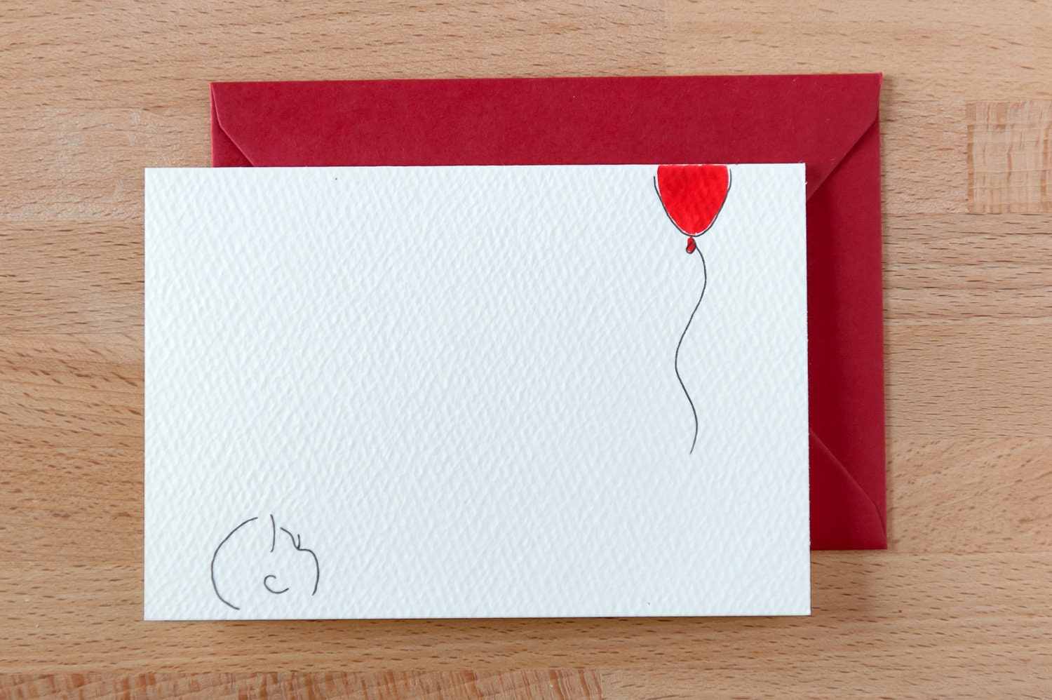 what's up red balloon greeting card