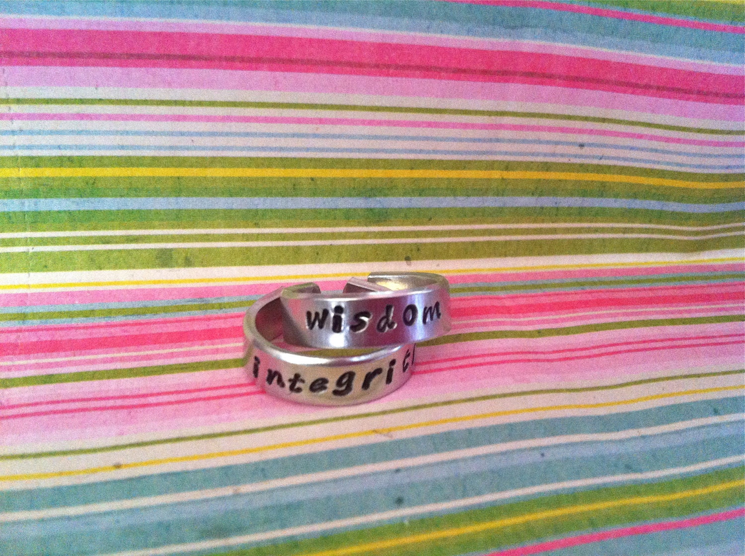 SALE TODAY....NEW-Personalizd Stack-Able Rings...Hand Stamped