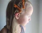 Autumn Mini Bow Hair Clips in pumpkin orange - Bow Hair Clips - Little Girls Hair Accessory - Hair Clips - Girls Hair Bow