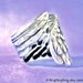 925 Detailed Angel Wing ring -  feather ring, solid Sterling Silver ring jewelry, for men and women 102312