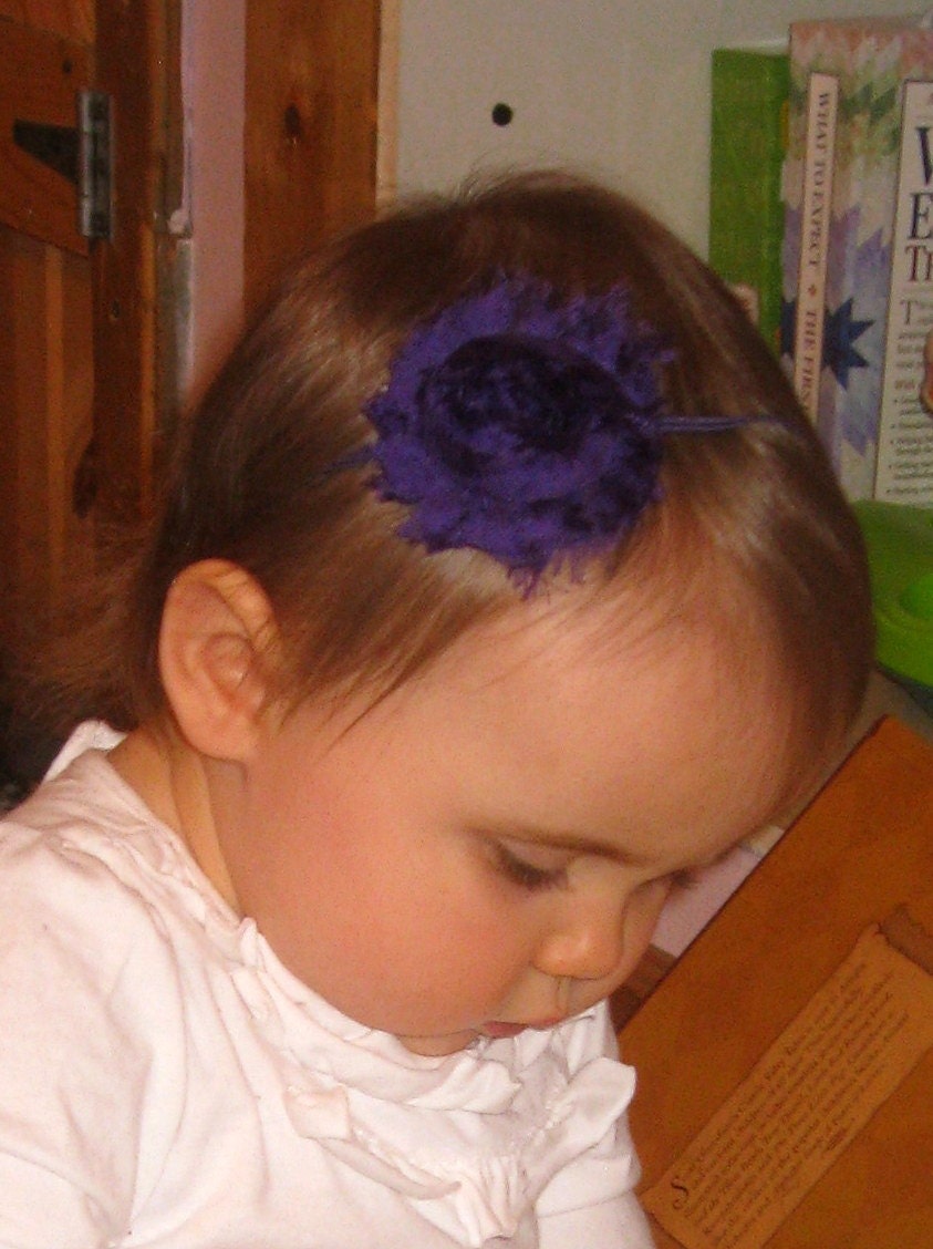 Shabby Chic Baby Headbands- YOU PICK 4- Shabby Chic Flower Headbands, Infant, Newborn, Skinny Headband, Gift