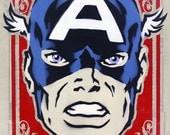 Stenciled Captain America Print