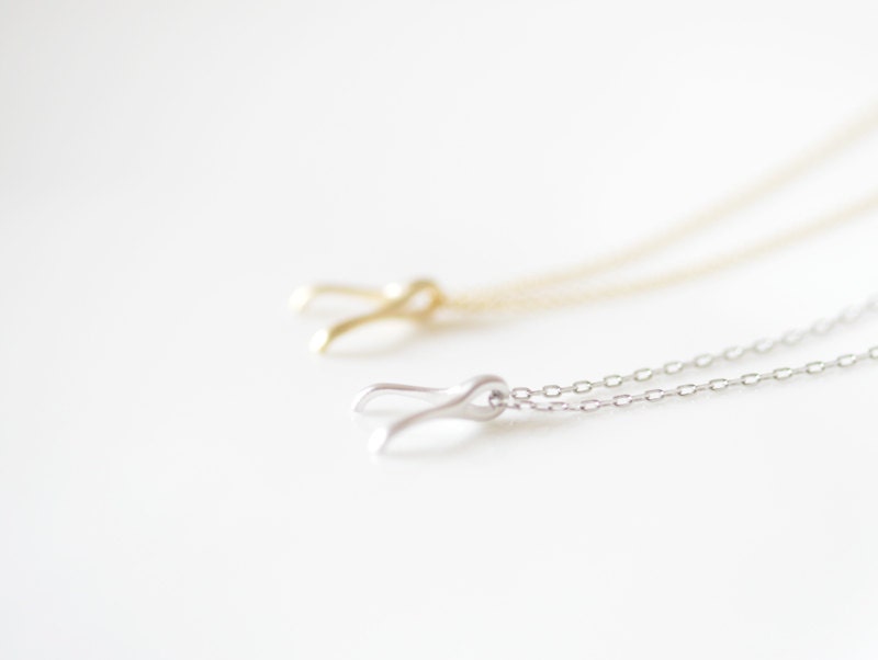 Wish Bone Silver Necklace - everyday necklace, gift ideas, best friend gift, birthday gift, for her, under 20