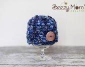 PDF CROCHET PATTERN 049 - Button beanie - Multiple sizes from newborn through 12 months