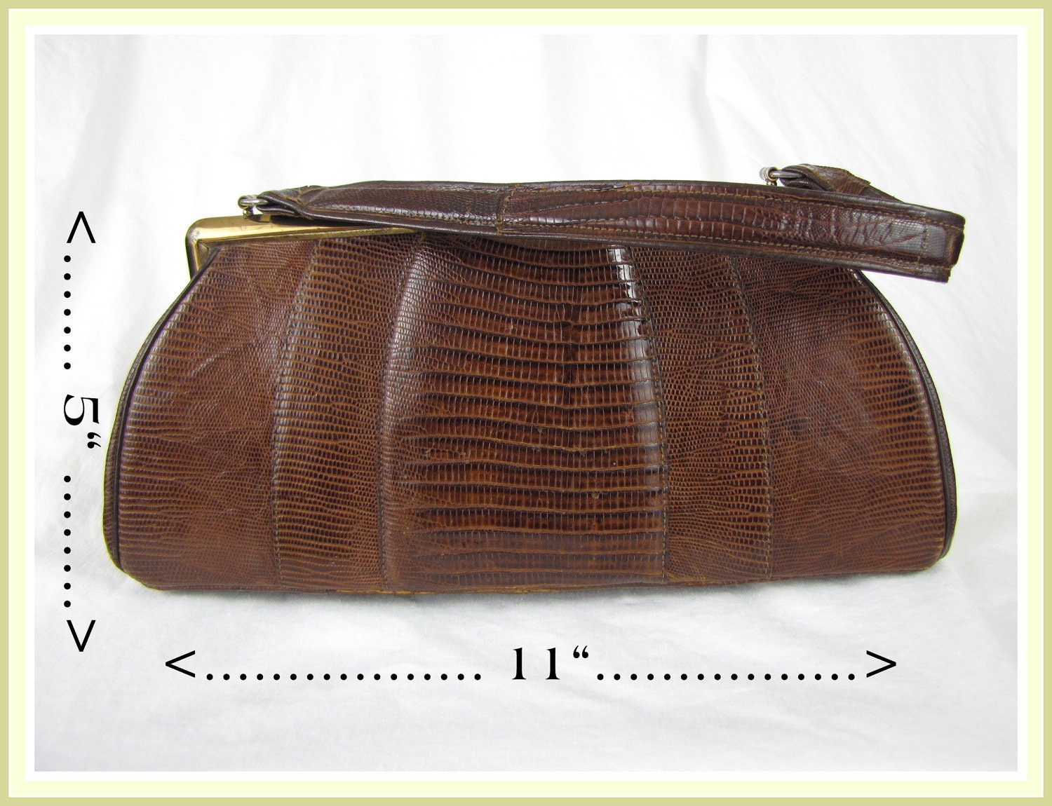 Vintage Brown Lizard Hand Bag
