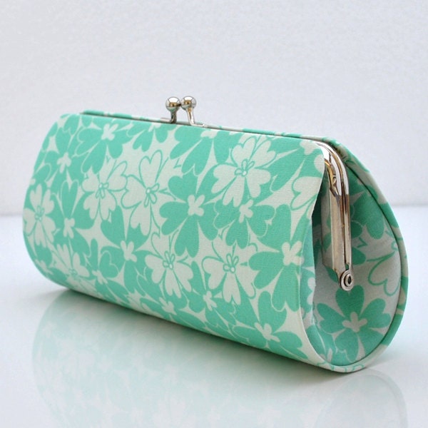 Sequins in Turquoise..Small Clutch Purse